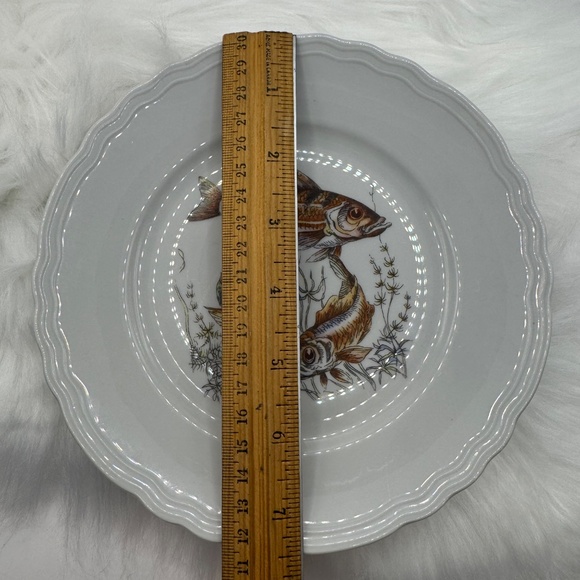 Set of 5 Italian R Porcellana 7.5" salad plates. Fish themed MCM dinnerware EUC - Picture 10 of 10